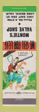 Matchbook Cover - Monte's Valve Shop Long Beach CA hillbilly