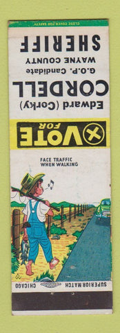 Matchbook Cover - Edward Cordell Wayne County Sheriff Richmond? IN