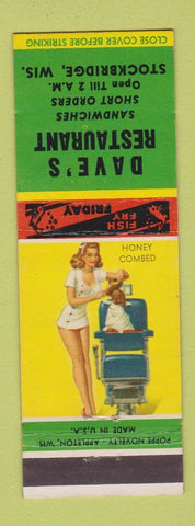 Matchbook Cover - Dave's Restaurant Stockbridge WI pinup