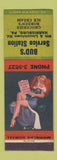 Matchbook Cover - Bud's Esso oil gas Harrisburg PA Borden's Ice Cream pinup