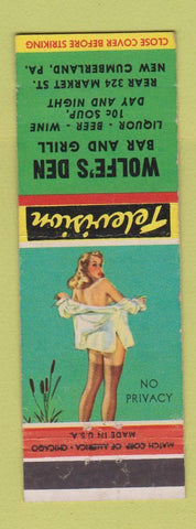 Matchbook Cover - Wolfe's Den New Cumberland PA pinup