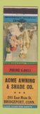 Matchbook Cover - Acme Awning Shade Bridgeport CT
