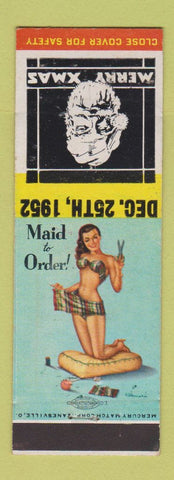Matchbook Cover - Match Collectors Bronx NY Bridgeport CT pinup Christmas