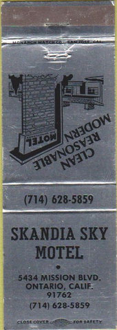 Matchbook Cover - Skandia Sky Motel Ontario CA