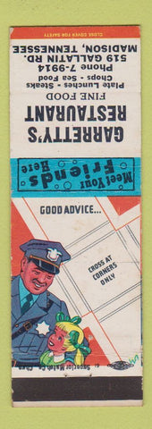 Matchbook Cover - Garretty's Restaurant Madison TN
