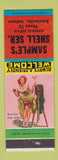 Matchbook Cover - Sample's Shell oil gas Russiaville IN low phone # pinup