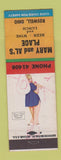 Matchbook Cover - Mary and Al's Place Roswell OH pinup