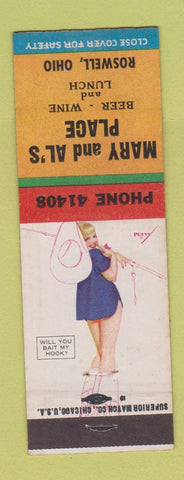 Matchbook Cover - Mary and Al's Place Roswell OH pinup