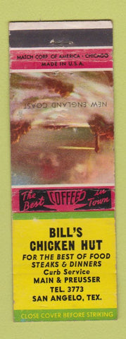 Matchbook Cover - Bill's Chicken Hut San Angelo TX WEAR