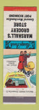 Matchbook Cover - Marshall's Grocery Store Port Richmond Philadelphia? PA?