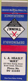 Matchbook Cover - LA Heasly Insurance Grand Island NE