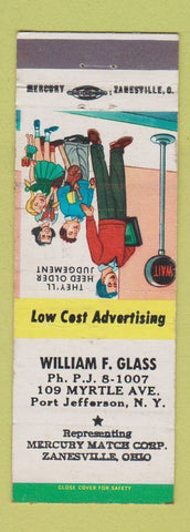 Matchbook Cover - William Glass Mercury Match Corp Zanesville OH