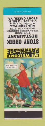 Matchbook Cover - Stony Creek Restaurant VA