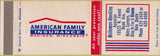 Matchbook Cover - American Family Insurance Hates Corners WI