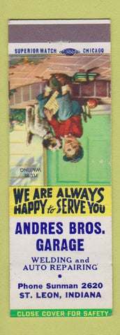 Matchbook Cover - Andres Bros Garage St Leon IN
