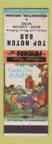 Matchbook Cover - Top Notch Bar Brookston IN hillbilly