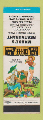 Matchbook Cover - Marge's Restaurant Chicago IL billyilly Marge McArdle
