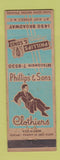 Matchbook Cover - Phillips & Sons Men's Clothes New York City