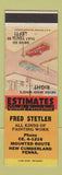 Matchbook Cover - Fred Stetler Paint New Cumberland PA