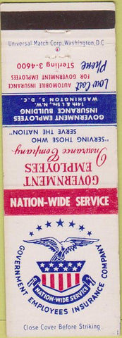 Matchbook Cover - Government Employees Insurance Washington DC