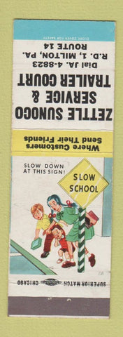 Matchbook Cover - Zettle Sunoco oil gas Trailer Court Milton PA