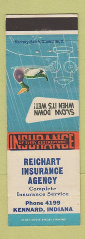 Matchbook Cover - Reichart Insurance Agency Kennard IN duck
