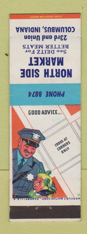 Matchbook Cover - North Side Market Columbus IN Traffic Safety Advice