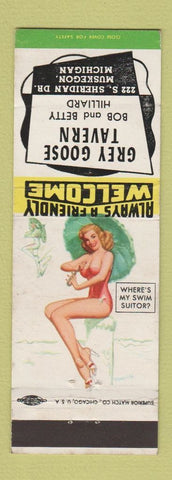 Matchbook Cover - Grey Goose Tavern Muskegon MI pinup