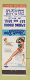 Matchbook Cover - Spring Brook Bar Grill Janesville WI pinup