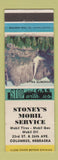 Matchbook Cover - Stoney's Mobil oil gas Columbus NE