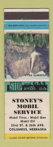 Matchbook Cover - Stoney's Mobil oil gas Columbus NE
