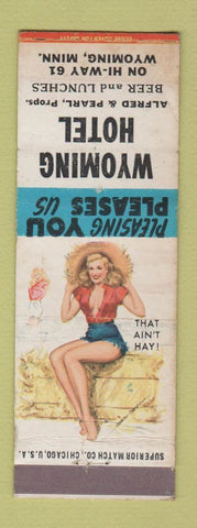 Matchbook Cover - Wyoming Hotel Wyoming MN pinup WEAR