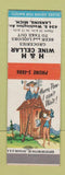 Matchbook Cover - H&H Wine Cellar Lansing MI hillbilly