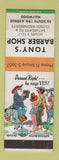 Matchbook Cover - Tony's Barber Shop Maywood IL hillbilly