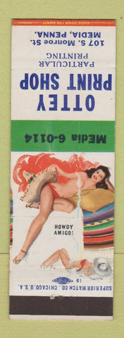 Matchbook Cover - Ottey Print Shop Media PA pinup