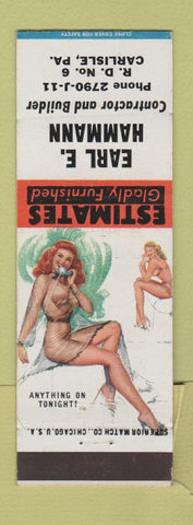 Matchbook Cover - Earl Hammann Contractor Carlisle PA pinup