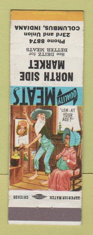 Matchbook Cover - North Side Market Columbus IN hillbilly