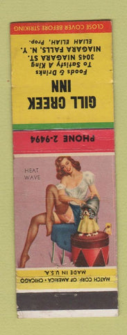 Matchbook Cover - Gill Creek Inn Niagara Falls NY pinup WEAR