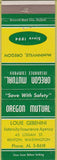 Matchbook Cover - Oregon Mutual Insurance Renton WA Louie Gebenini