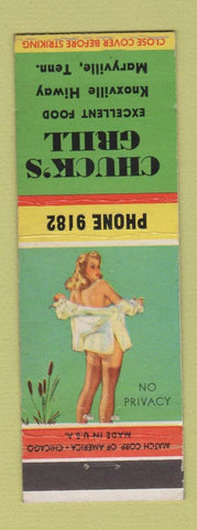 Matchbook Cover - Chuck's Grill Maryville TN pinup