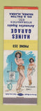 Matchbook Cover - Haines Garage Auto Repair Haines AK pinup low phone #