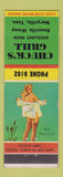 Matchbook Cover - Chuck's Grill Maryville TN pinup No Privacy