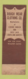 Matchbook Cover - Rough In Coats Jackets Middletown PA