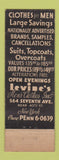 Matchbook Cover - Levine's Men's Clothes New York City Federal WEAR
