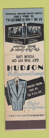Matchbook Cover - Hudson Men's Clothes Union City NJ