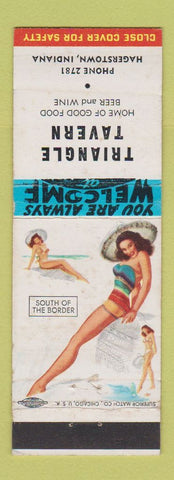 Matchbook Cover - Triangle Tavern Hagerstown IN pinup low phone #