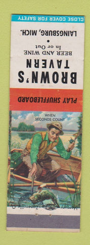 Matchbook Cover - Brown's Tavern Laingsburg MI shuffleboard