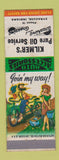 Matchbook Cover - Kilmer's Pure oil gas Syracuse IN low phone # hillbilly WEAR