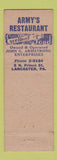 Matchbook Cover - Army's Parking Lot Lancaster PA pinup restaurant