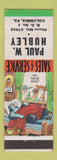 Matchbook Cover - Paul Hubley Sales Columbia PA hillbilly awnings blinds doors